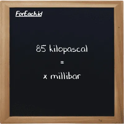 Example kilopascal to millibar conversion (85 kPa to mbar)