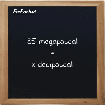 Example megapascal to decipascal conversion (85 MPa to dPa)