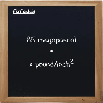 Example megapascal to pound/inch<sup>2</sup> conversion (85 MPa to psi)