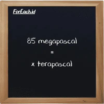 Example megapascal to terapascal conversion (85 MPa to TPa)