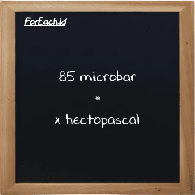 Example microbar to hectopascal conversion (85 µbar to hPa)