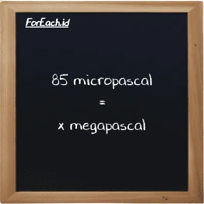 Example micropascal to megapascal conversion (85 µPa to MPa)