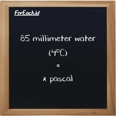 1 millimeter water (4<sup>o</sup>C) is equivalent to 9.8064 pascal (1 mmH2O is equivalent to 9.8064 Pa)