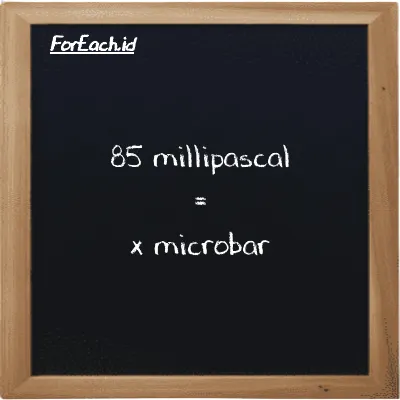 Example millipascal to microbar conversion (85 mPa to µbar)