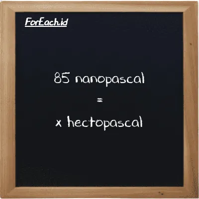 Example nanopascal to hectopascal conversion (85 nPa to hPa)