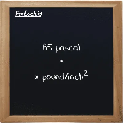 Example pascal to pound/inch<sup>2</sup> conversion (85 Pa to psi)