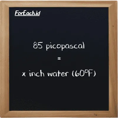 Example picopascal to inch water (60<sup>o</sup>F) conversion (85 pPa to inH20)