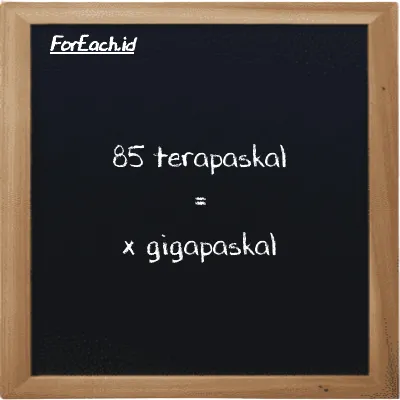 Example terapascal to gigapascal conversion (85 TPa to GPa)