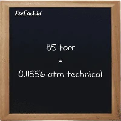 85 torr is equivalent to 0.11556 atm technical (85 torr is equivalent to 0.11556 at)