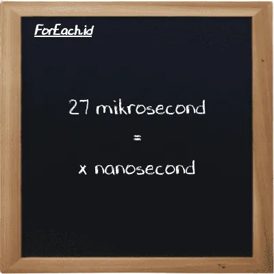 Example mikrosecond to nanosecond conversion (27 µs to ns)
