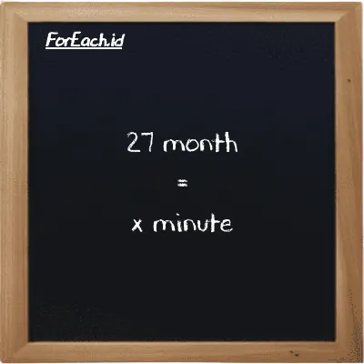 Example month to minute conversion (27 mo to min)