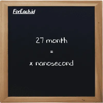 Example month to nanosecond conversion (27 mo to ns)