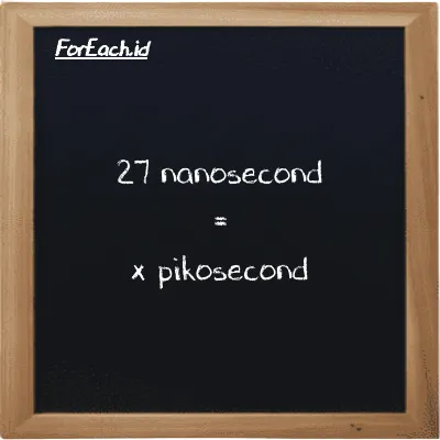 Example nanosecond to picosecond conversion (27 ns to ps)
