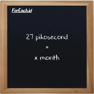 Example picosecond to month conversion (27 ps to mo)