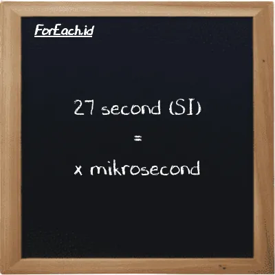 Example second to mikrosecond conversion (27 s to µs)