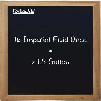 Example Imperial Fluid Once to US Gallon conversion (16 imp fl oz to gal)