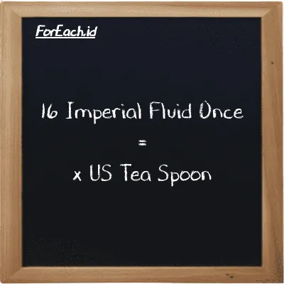Example Imperial Fluid Once to US Tea Spoon conversion (16 imp fl oz to tsp)