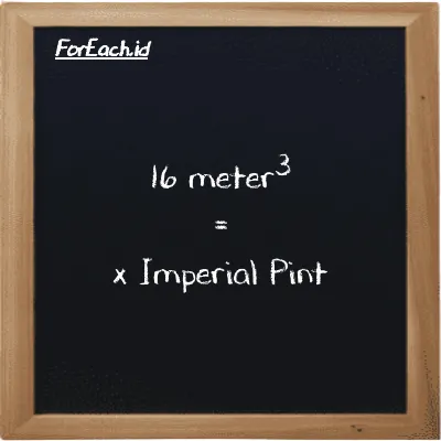 Example meter<sup>3</sup> to Imperial Pint conversion (16 m<sup>3</sup> to imp pt)