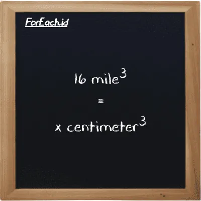 Example mile<sup>3</sup> to centimeter<sup>3</sup> conversion (16 mi<sup>3</sup> to cm<sup>3</sup>)