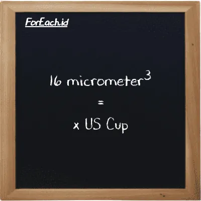 Example micrometer<sup>3</sup> to US Cup conversion (16 µm<sup>3</sup> to c)