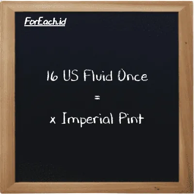 Example US Fluid Once to Imperial Pint conversion (16 fl oz to imp pt)