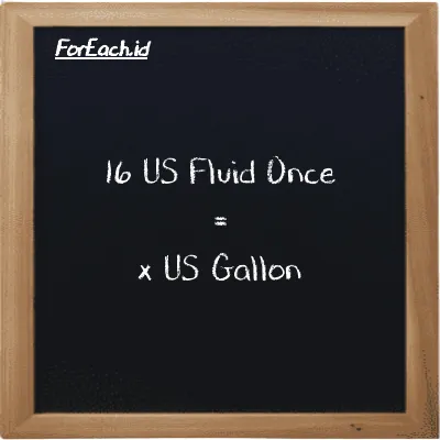 Example US Fluid Once to US Gallon conversion (16 fl oz to gal)