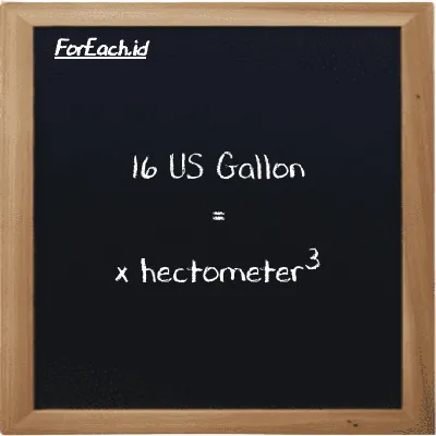 Example US Gallon to hectometer<sup>3</sup> conversion (16 gal to hm<sup>3</sup>)