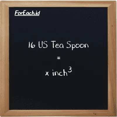 Example US Tea Spoon to inch<sup>3</sup> conversion (16 tsp to in<sup>3</sup>)