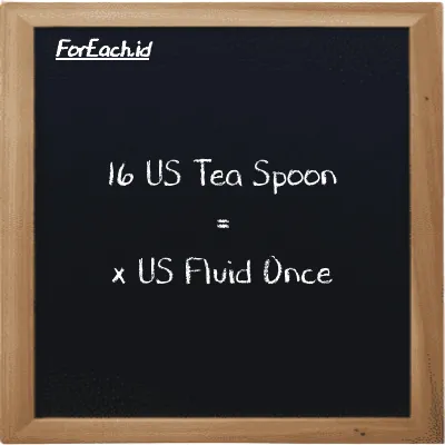 Example US Tea Spoon to US Fluid Once conversion (16 tsp to fl oz)