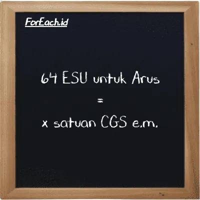 Contoh konversi ESU untuk Arus ke satuan CGS e.m. (esu ke cgs-emu)