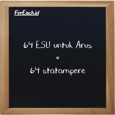 64 ESU untuk Arus setara dengan 64 statampere (64 esu setara dengan 64 statA)