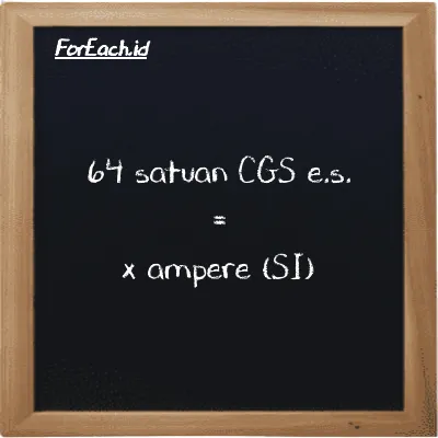 Contoh konversi satuan CGS e.s. ke ampere (cgs-esu ke A)