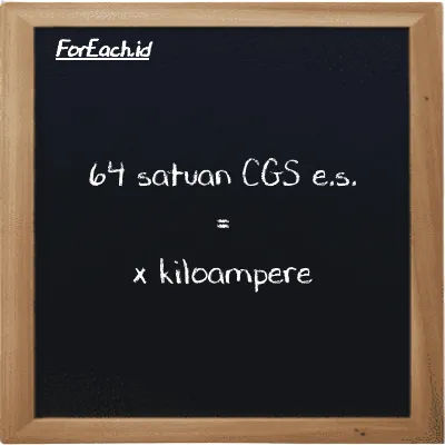 Contoh konversi satuan CGS e.s. ke kiloampere (cgs-esu ke kA)