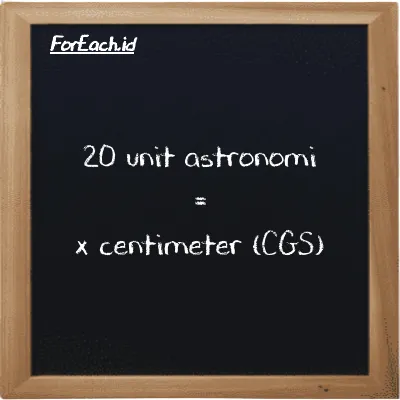 Contoh konversi unit astronomi ke centimeter (au ke cm)