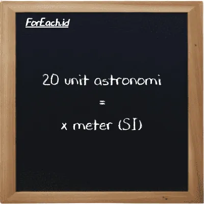 Contoh konversi unit astronomi ke meter (au ke m)