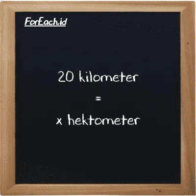 Contoh konversi kilometer ke hektometer (km ke hm)