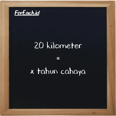 Contoh konversi kilometer ke tahun cahaya (km ke ly)