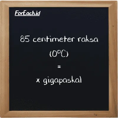 Contoh konversi centimeter raksa (0<sup>o</sup>C) ke gigapaskal (cmHg ke GPa)