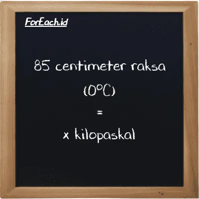 Contoh konversi centimeter raksa (0<sup>o</sup>C) ke kilopaskal (cmHg ke kPa)