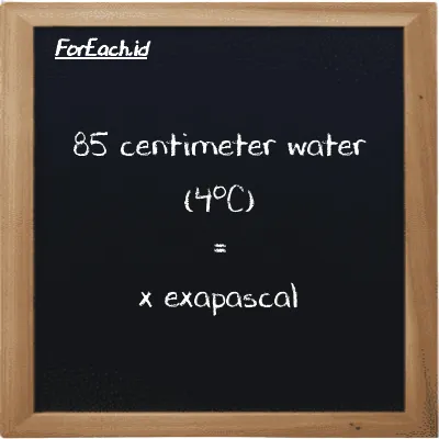 Contoh konversi centimeter air (4<sup>o</sup>C) ke exapaskal (cmH2O ke EPa)