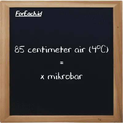 Contoh konversi centimeter air (4<sup>o</sup>C) ke mikrobar (cmH2O ke µbar)