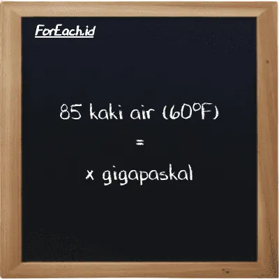 Contoh konversi kaki air (60<sup>o</sup>F) ke gigapaskal (ftH2O ke GPa)