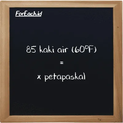 1 kaki air (60<sup>o</sup>F) setara dengan 2.9861e-12 petapaskal (1 ftH2O setara dengan 2.9861e-12 PPa)