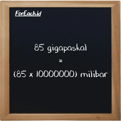Cara konversi gigapaskal ke milibar (GPa ke mbar): 85 gigapaskal (GPa) setara dengan 85 dikalikan dengan 10000000 milibar (mbar)