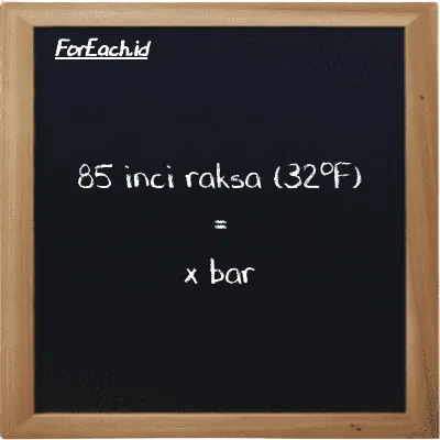 1 inci raksa (32<sup>o</sup>F) setara dengan 0.033864 bar (1 inHg setara dengan 0.033864 bar)
