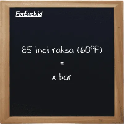 1 inci raksa (60<sup>o</sup>F) setara dengan 0.033768 bar (1 inHg setara dengan 0.033768 bar)