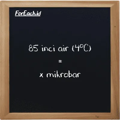 Contoh konversi inci air (4<sup>o</sup>C) ke mikrobar (inH2O ke µbar)