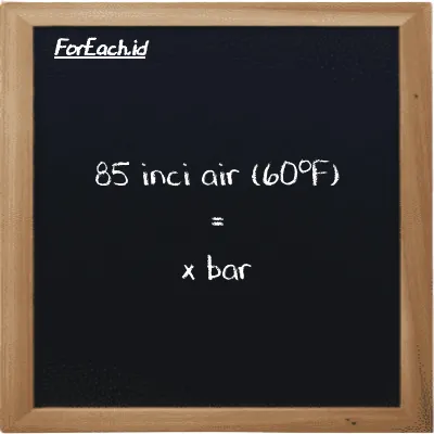 Contoh konversi inci air (60<sup>o</sup>F) ke bar (inH20 ke bar)