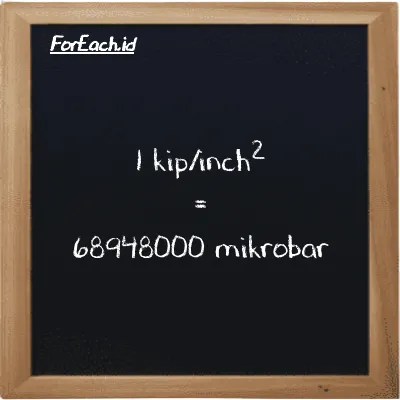 1 kip/inch<sup>2</sup> setara dengan 68948000 mikrobar (1 ksi setara dengan 68948000 µbar)