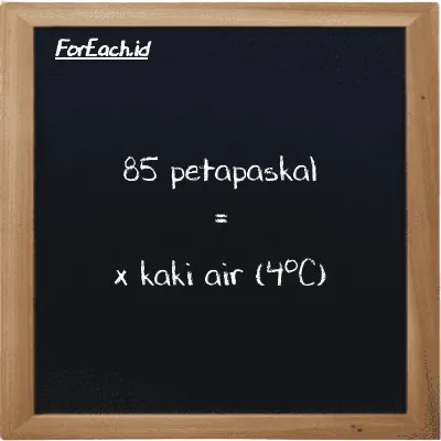 Contoh konversi petapaskal ke kaki air (4<sup>o</sup>C) (PPa ke ftH2O)